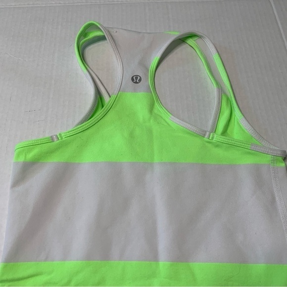 Lululemon Cool Racerback Bold Stripe Zippy Green Extra Small - Picture 7 of 9